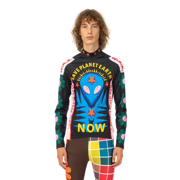 Walter Van Beirendonck | Save Planet EarthBike Top Black - Green Daisy - Concrete