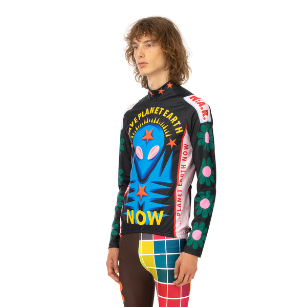 Walter Van Beirendonck | Save Planet EarthBike Top Black - Green Daisy - Concrete