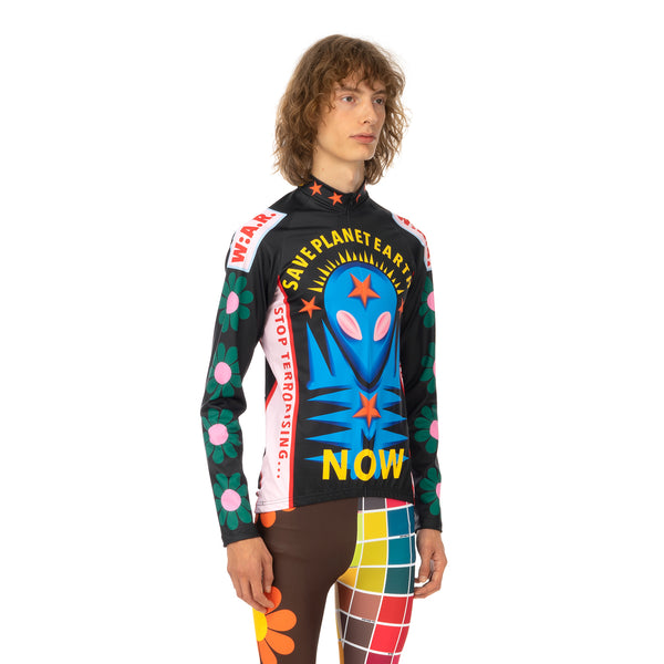 Walter Van Beirendonck | Save Planet EarthBike Top Black - Green Daisy - Concrete