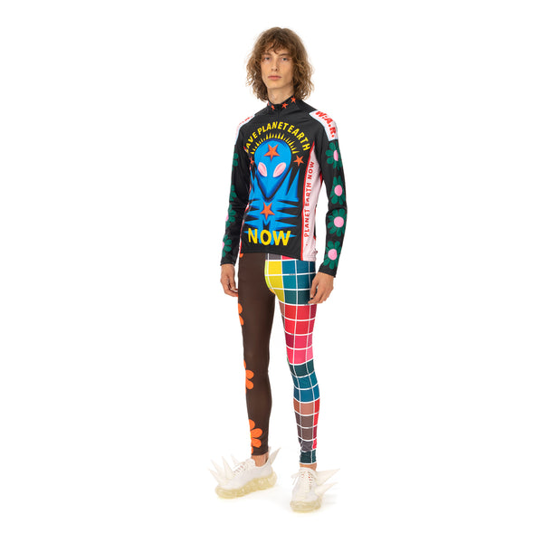Walter Van Beirendonck | Save Planet EarthBike Top Black - Green Daisy - Concrete