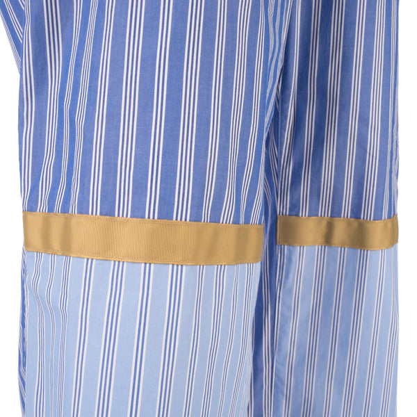 White Mountaineering | Stripe Taped Wide Pants Blue - Concrete