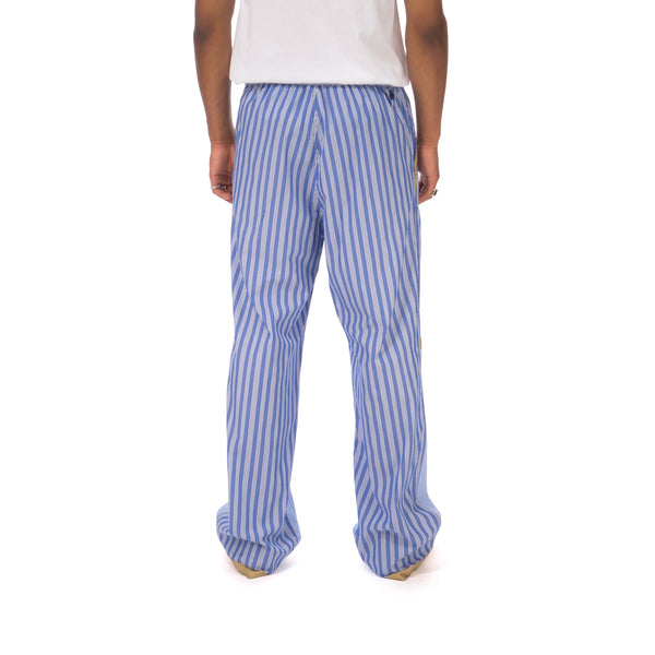 White Mountaineering | Stripe Taped Wide Pants Blue - Concrete