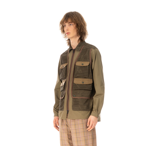 White Mountaineering | Vest Shirt Khaki - Concrete