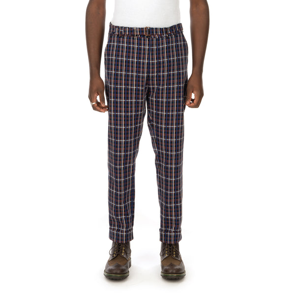 YOOST | Mr. Bootcamp Trousers Blue Check - Concrete