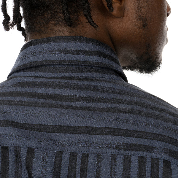 YOOST | Bowie Shirt Navy Stripe - Concrete