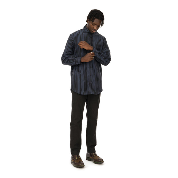 YOOST | Bowie Shirt Navy Stripe - Concrete