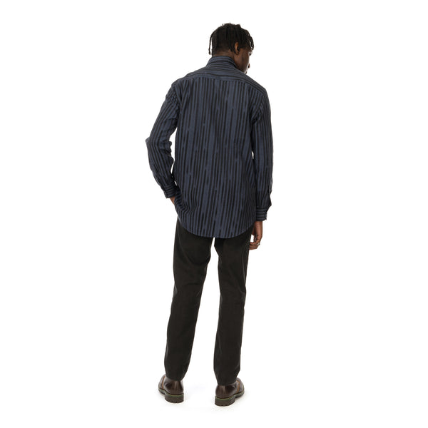 YOOST | Bowie Shirt Navy Stripe - Concrete