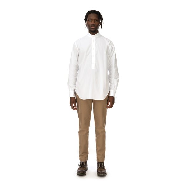 YOOST | Mandarin Collar Shirt White Poplin - Concrete