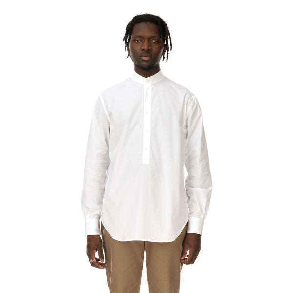 YOOST | Mandarin Collar Shirt White Poplin - Concrete