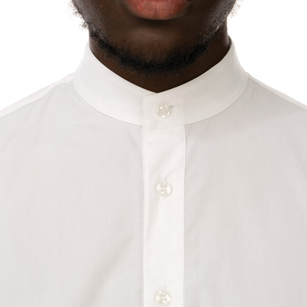 YOOST | Mandarin Collar Shirt White Poplin - Concrete