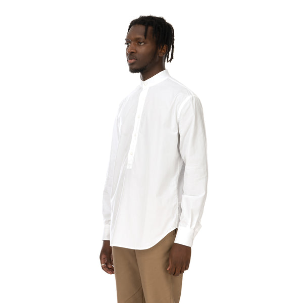 YOOST | Mandarin Collar Shirt White Poplin - Concrete