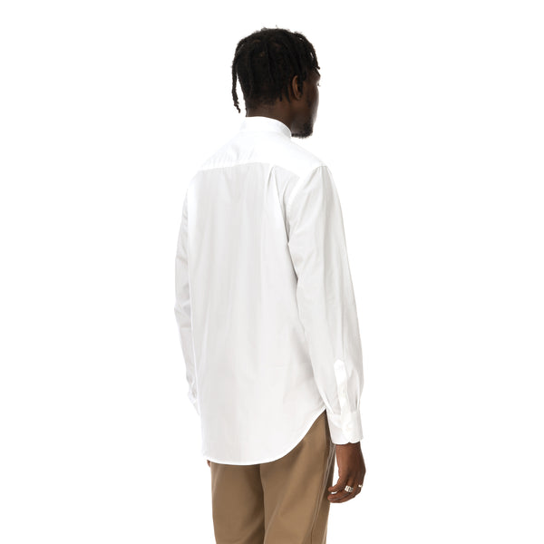 YOOST | Mandarin Collar Shirt White Poplin - Concrete