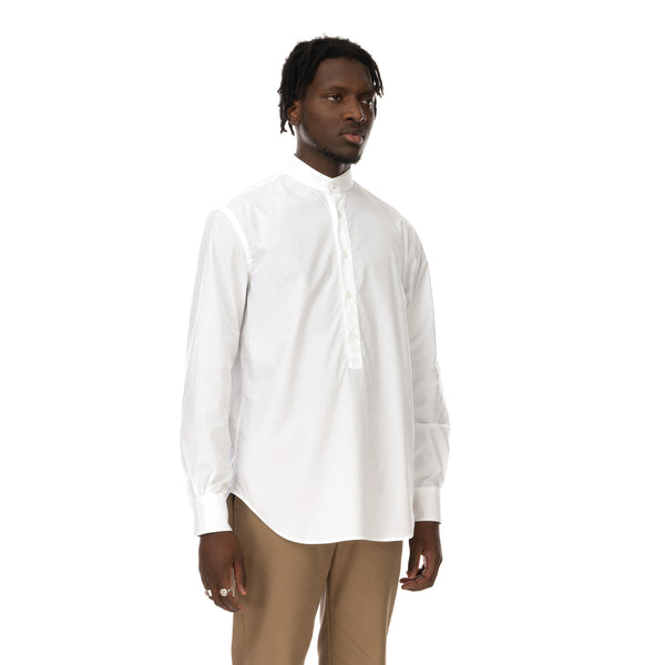 YOOST | Mandarin Collar Shirt White Poplin - Concrete