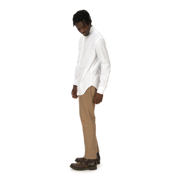 YOOST | Mandarin Collar Shirt White Poplin - Concrete