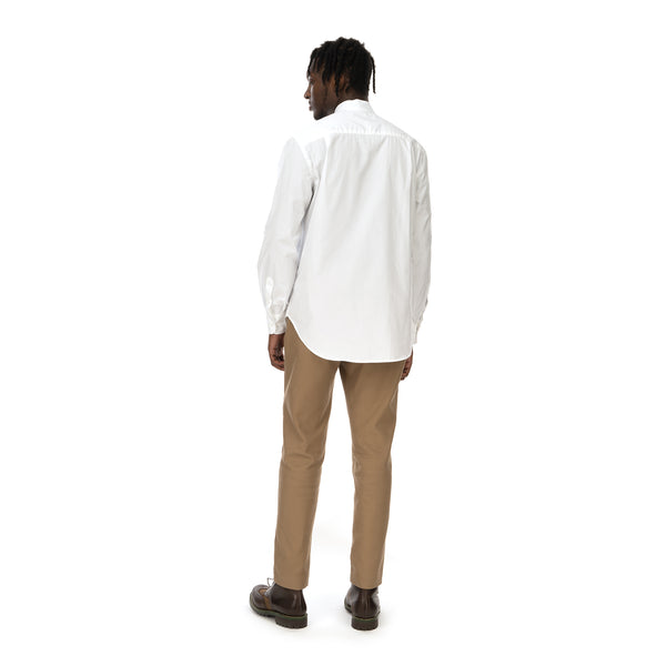 YOOST | Mandarin Collar Shirt White Poplin - Concrete