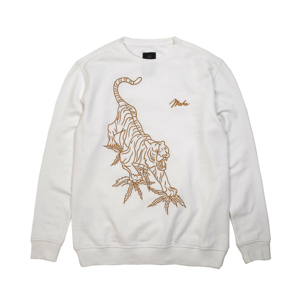 maharishi | Line Tiger Crew Sweat Optic White - Concrete