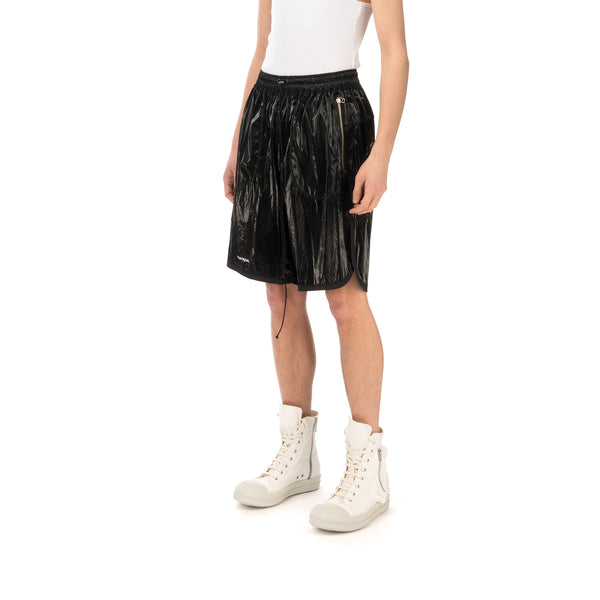 asparagus_ | Inside Out Foil Shorts Black - Concrete