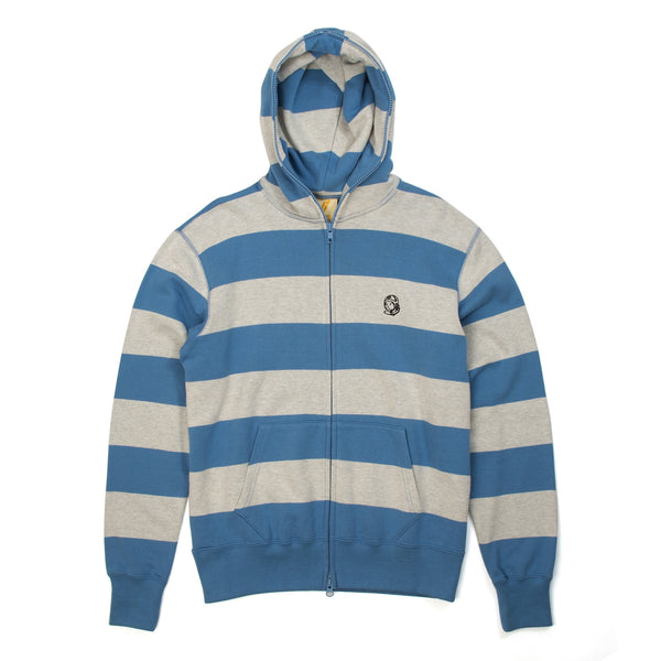 BBC Striped Lightweight Sweat FZ Hoodie Grey - Concrete