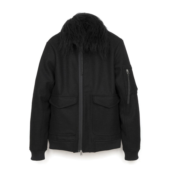 maharishi | Ghillie Flight Jacket Melton Wool Black - Concrete