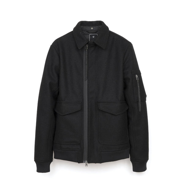 maharishi | Ghillie Flight Jacket Melton Wool Black - Concrete
