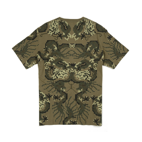maharishi | Pixel Panther Slouch T-Shirt Maha Olive - Concrete