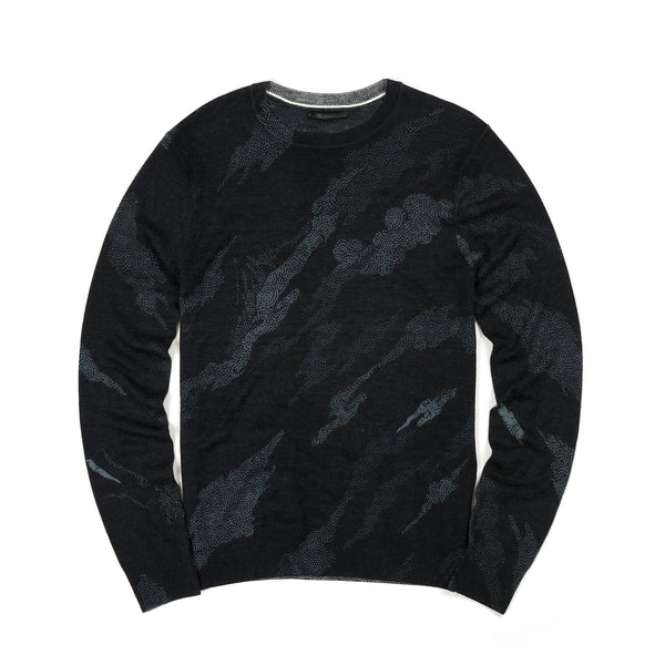 maharishi | Pointillist Bonsai Knit Crew Black - Concrete