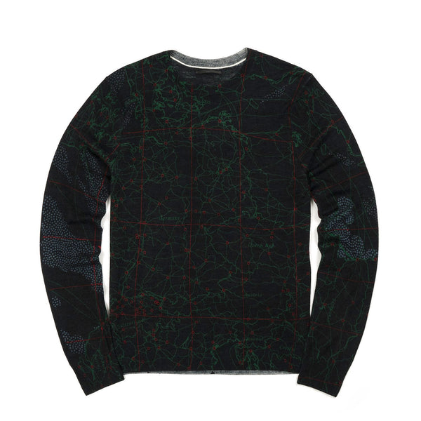 maharishi | MAH.SAT. Knit Crew Black - Concrete