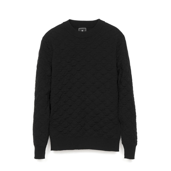 maharishi | Blister Jacquard Wool Jumper Black - Concrete