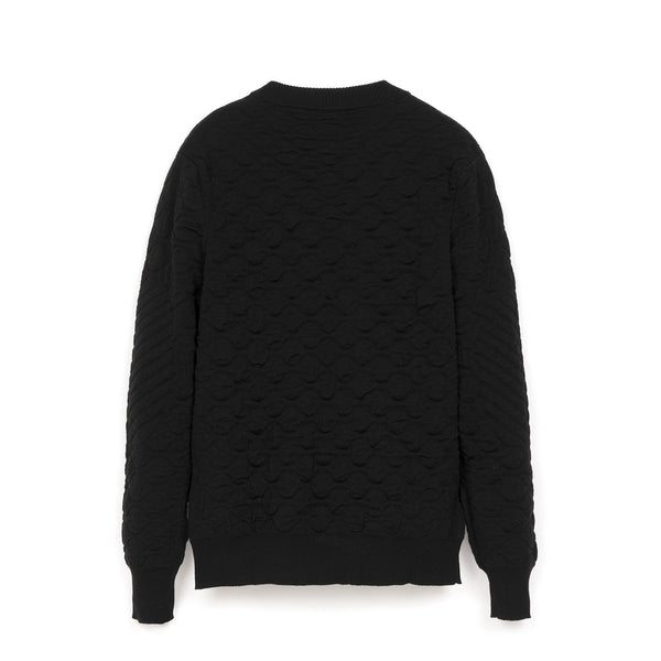 maharishi | Blister Jacquard Wool Jumper Black - Concrete