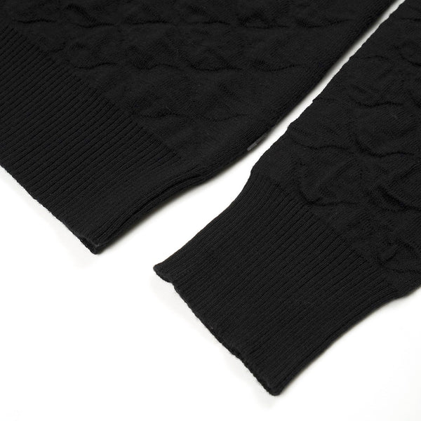 maharishi | Blister Jacquard Wool Jumper Black - Concrete