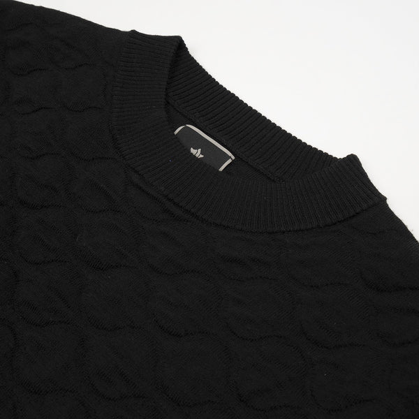maharishi | Blister Jacquard Wool Jumper Black - Concrete