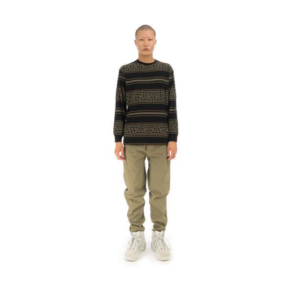maharishi | Striped L/S T-Shirt Woodland - Concrete