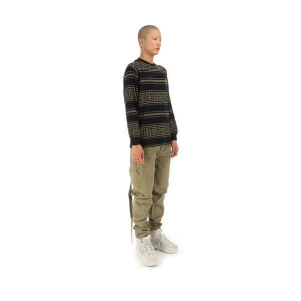 maharishi | Striped L/S T-Shirt Woodland - Concrete