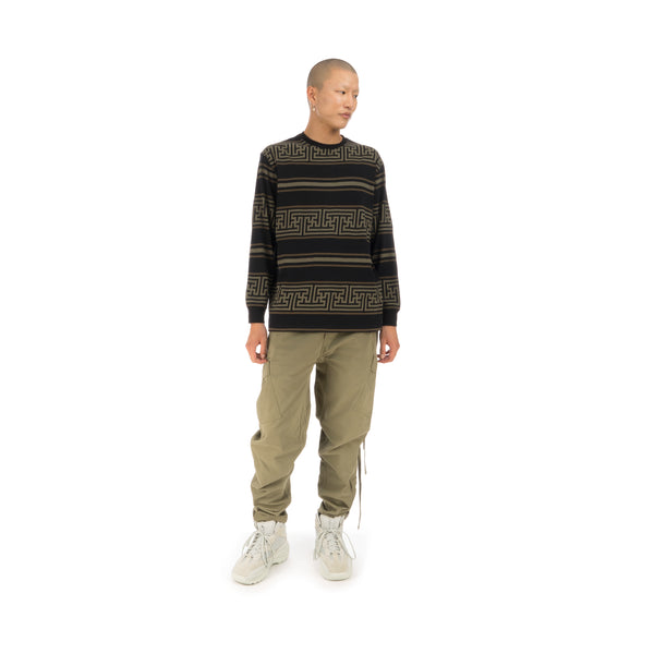 maharishi | Striped L/S T-Shirt Woodland - Concrete