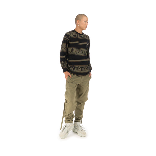 maharishi | Striped L/S T-Shirt Woodland - Concrete