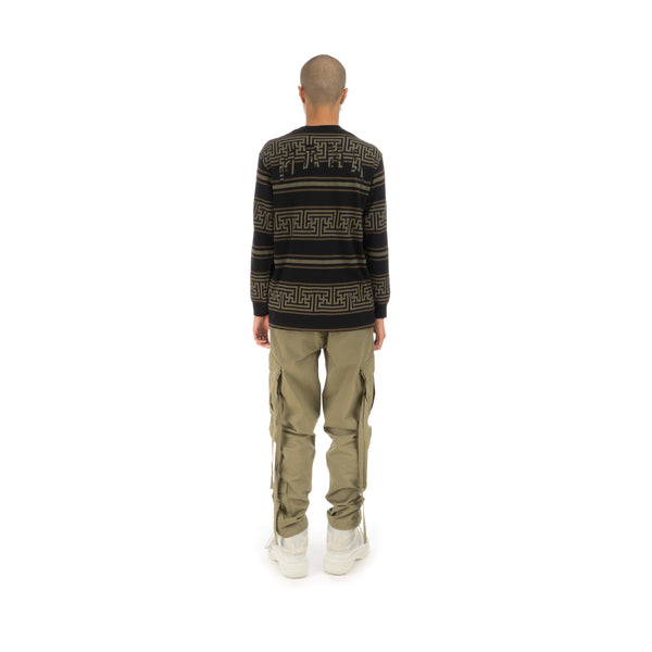 maharishi | Striped L/S T-Shirt Woodland - Concrete