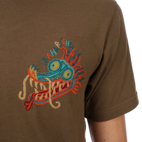 maharishi | Liberty Dragon T-Shirt Maha Olive - Concrete