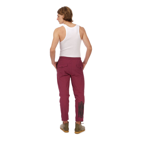 maharishi | Vegetable Dyed Asymmetric Trackpants Wine Red - Concrete