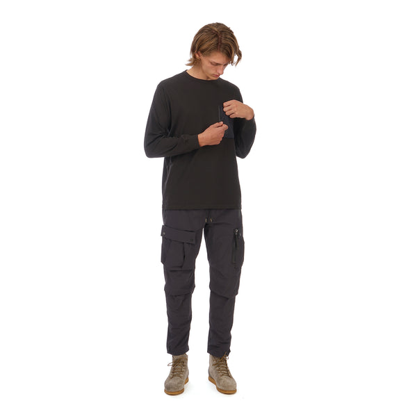maharishi | Tech Pocket L/S T-Shirt Black - Concrete