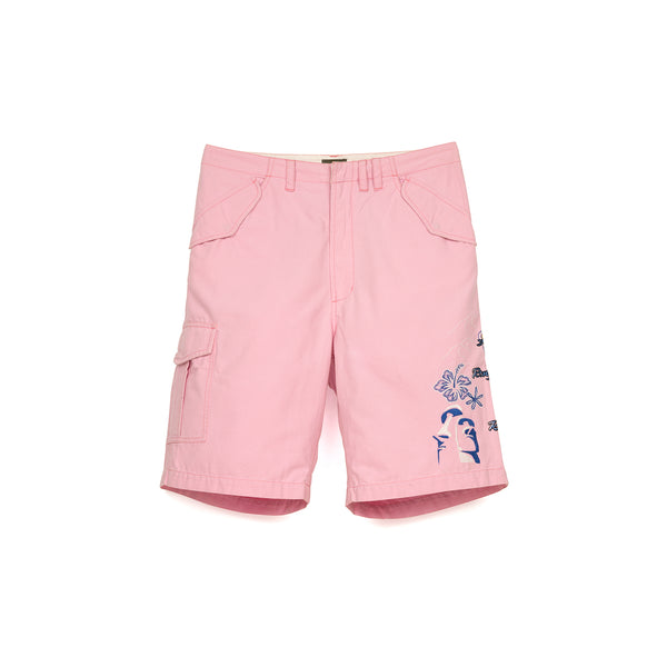 maharishi Miltype Cargo Snoshorts Islands Tour Embroidery Coral Pink - Concrete
