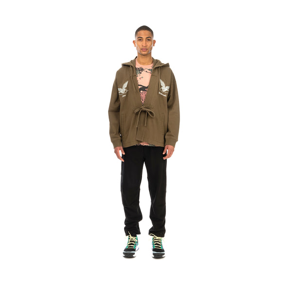 maharishi | Drone Eagle Hooded Sweat Kimono Maha Olive - Concrete