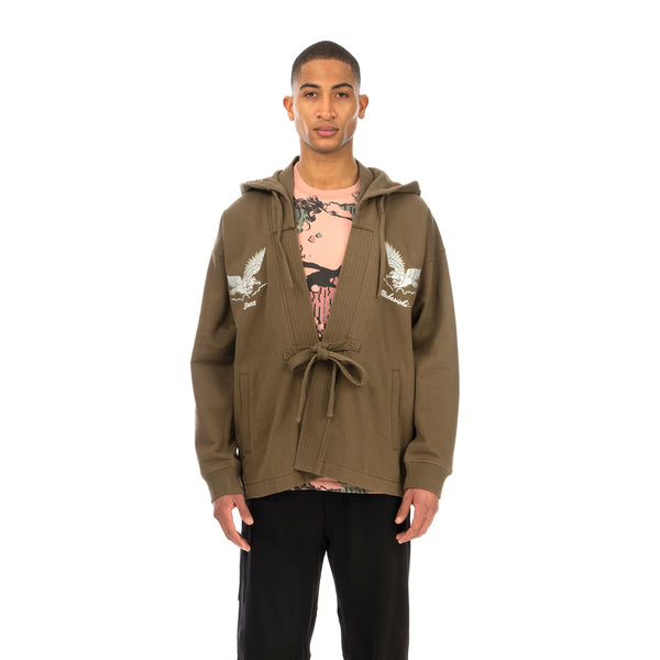 maharishi | Drone Eagle Hooded Sweat Kimono Maha Olive - Concrete