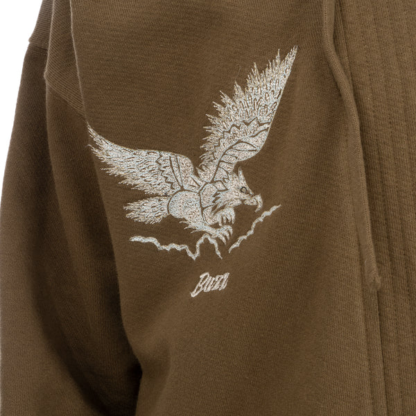 maharishi | Drone Eagle Hooded Sweat Kimono Maha Olive - Concrete
