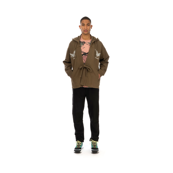 maharishi | Drone Eagle Hooded Sweat Kimono Maha Olive - Concrete
