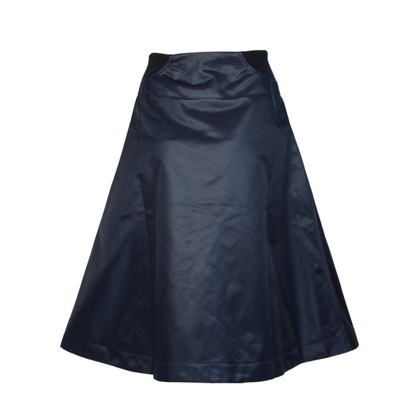 Marios W A-Line Skirt Rib Band Navy Blue - Concrete