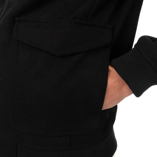 maharishi | Ghillie Flight Jacket Melton Wool Black - Concrete