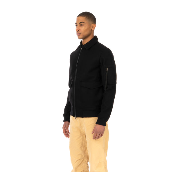 maharishi | Ghillie Flight Jacket Melton Wool Black - Concrete