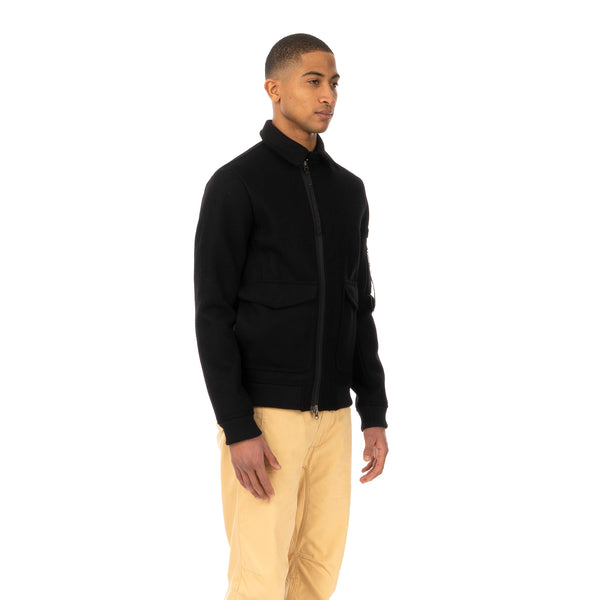 maharishi | Ghillie Flight Jacket Melton Wool Black - Concrete