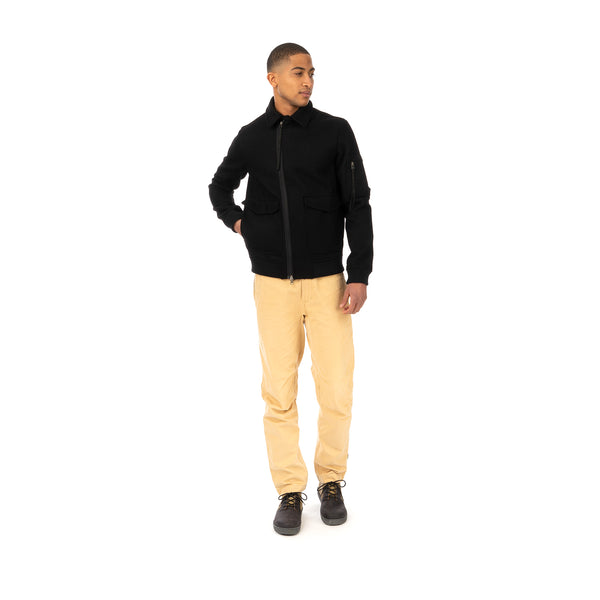 maharishi | Ghillie Flight Jacket Melton Wool Black - Concrete