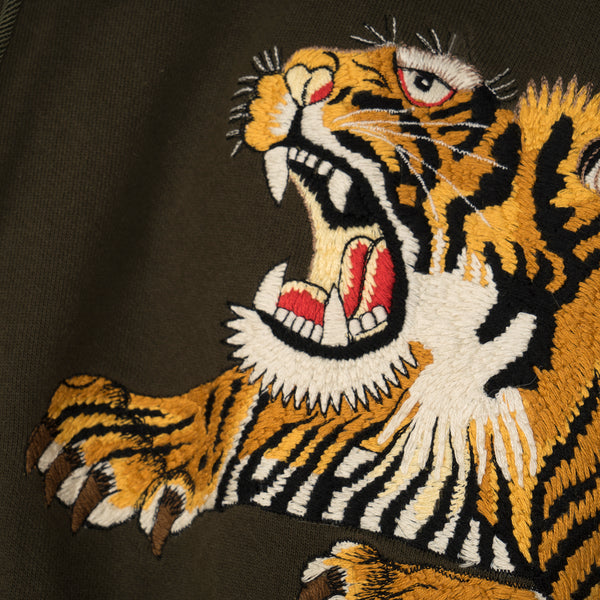 maharishi | Tiger Style Zipped Hooded Sweat Mil Olive - Concrete